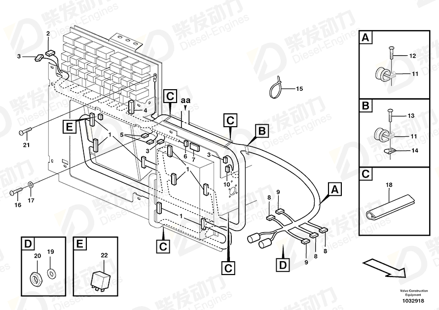VOLVO Cable harness 11190257 Drawing VOLVO Cable harness 11190257 Drawing