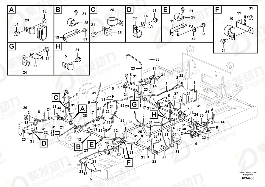 VOLVO Cable harness 14577234 Drawing