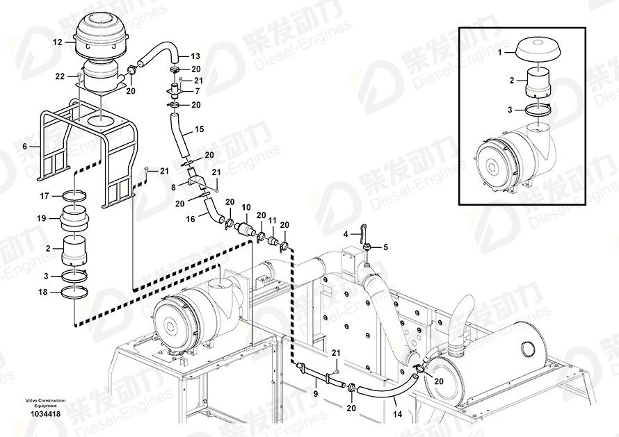 VOLVO Hose 14518222 Drawing