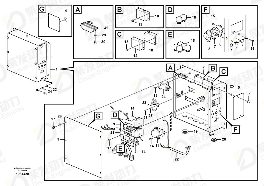 VOLVO Wire harness 14621990 Drawing