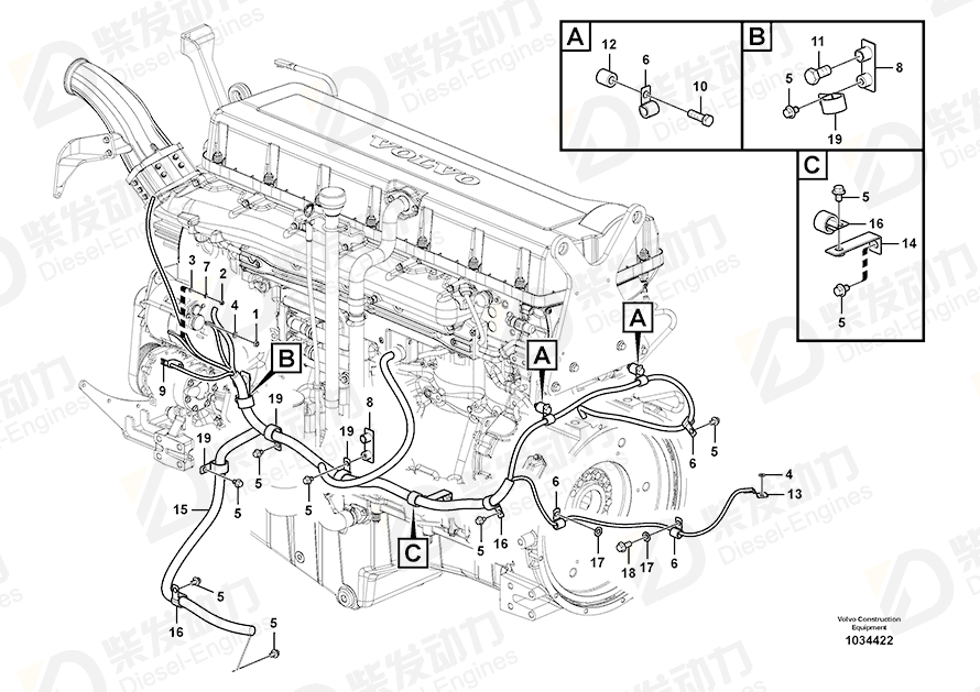 VOLVO Cable harness 14574547 Drawing