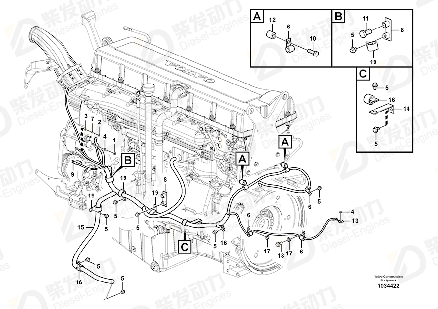 VOLVO Cable harness 14574547 Drawing VOLVO Cable harness 14574547 Drawing