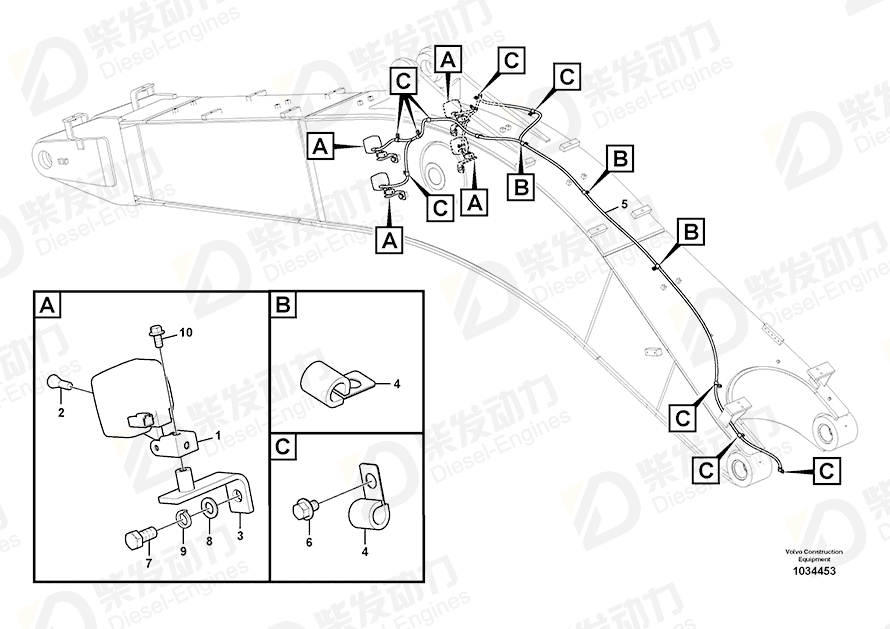 VOLVO Cable harness 14587228 Drawing