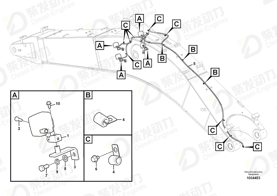 VOLVO Cable harness 14587228 Drawing VOLVO Cable harness 14587228 Drawing