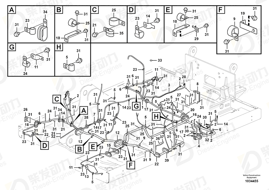 VOLVO Wire harness 14585835 Drawing VOLVO Wire harness 14585835 Drawing
