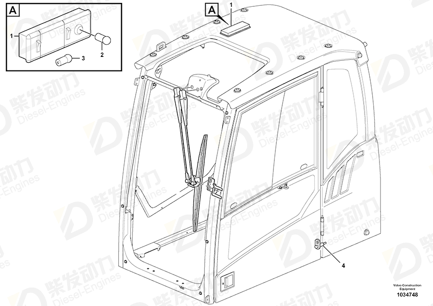 VOLVO Interior lamp 15021591 Drawing