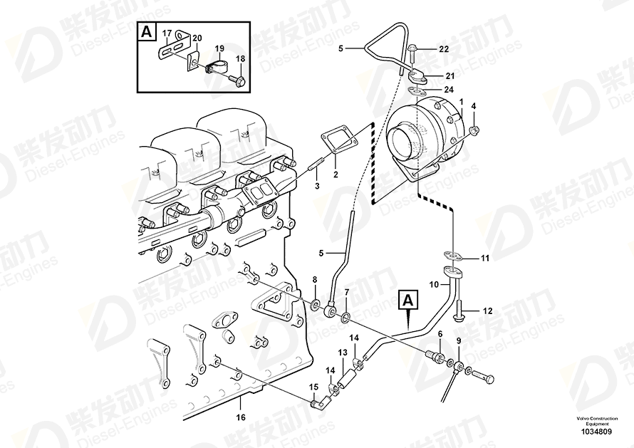 VOLVO Hollow screw 479464 Drawing VOLVO Hollow screw 479464 Drawing