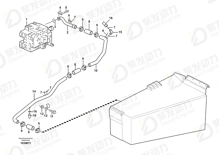 VOLVO Return pipe 11198248 Drawing VOLVO Return pipe 11198248 Drawing