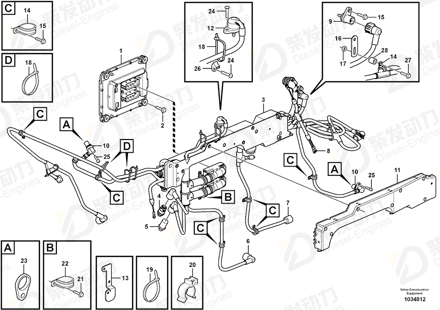 VOLVO Cable harness 15042217 Drawing