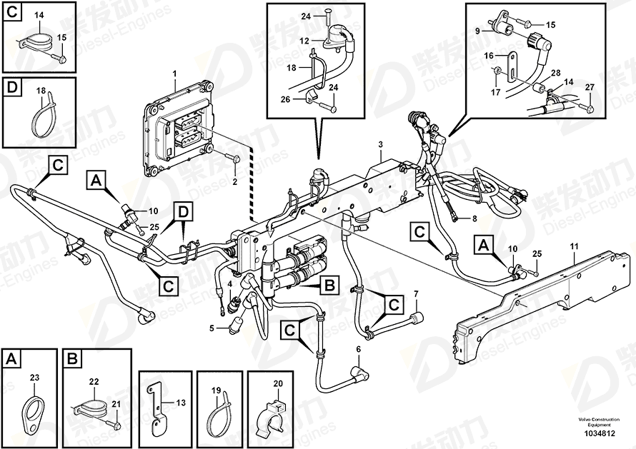 VOLVO Cable harness 15042217 Drawing VOLVO Cable harness 15042217 Drawing