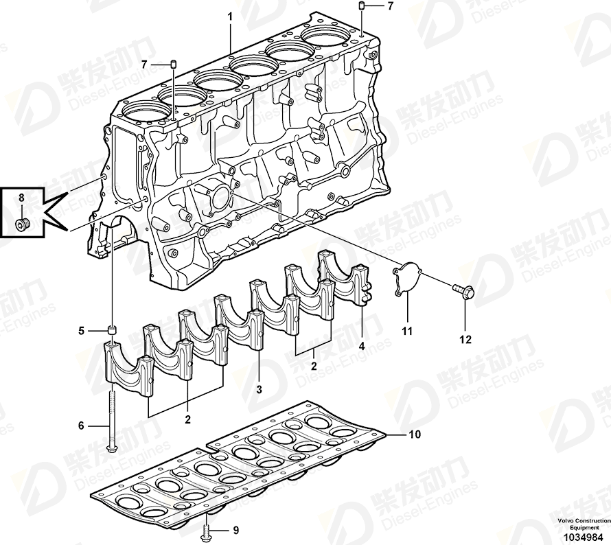 VOLVO Cylinder Block 24426731 Drawing