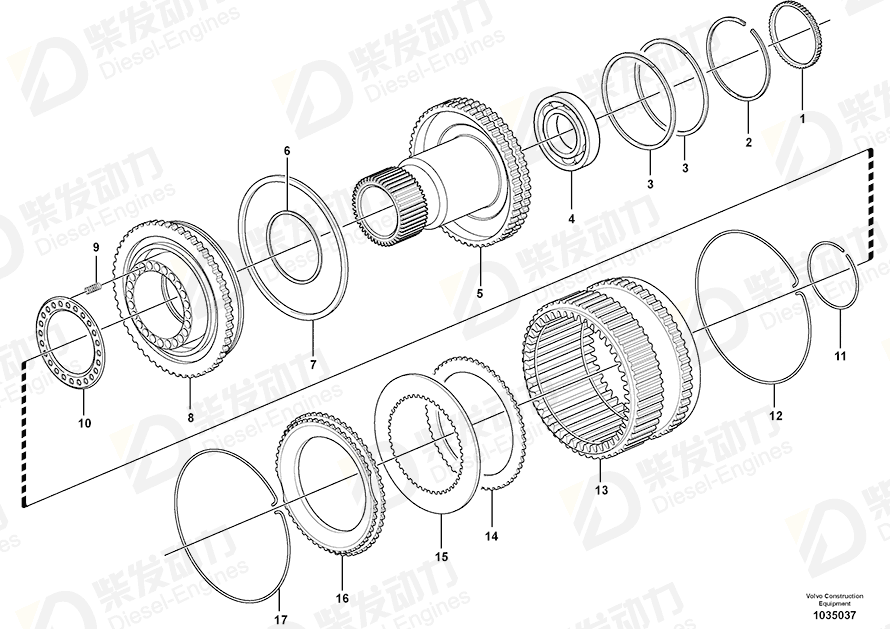 VOLVO Sun gear 11418384 Drawing