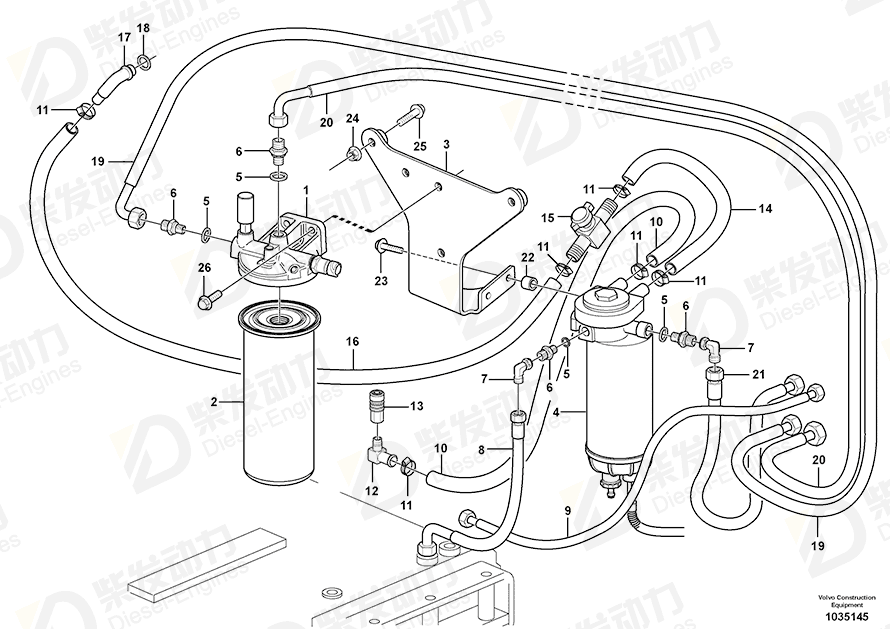 VOLVO Fuel pipe 15016812 Drawing
