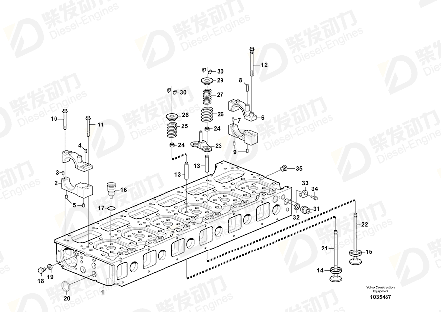 VOLVO Cylinder head 20743237 Drawing