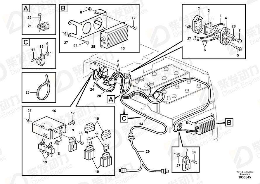 VOLVO Cable harness 11198437 Drawing