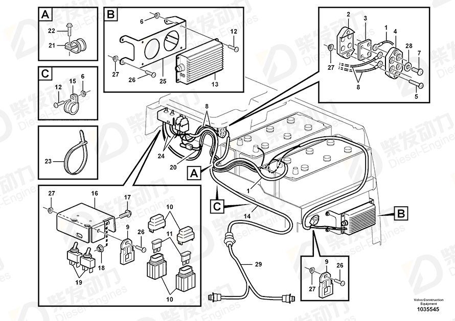 VOLVO Cable harness 11192520 Drawing VOLVO Cable harness 11192520 Drawing