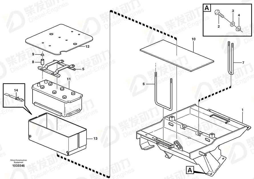VOLVO Battery retainer 11194419 Drawing