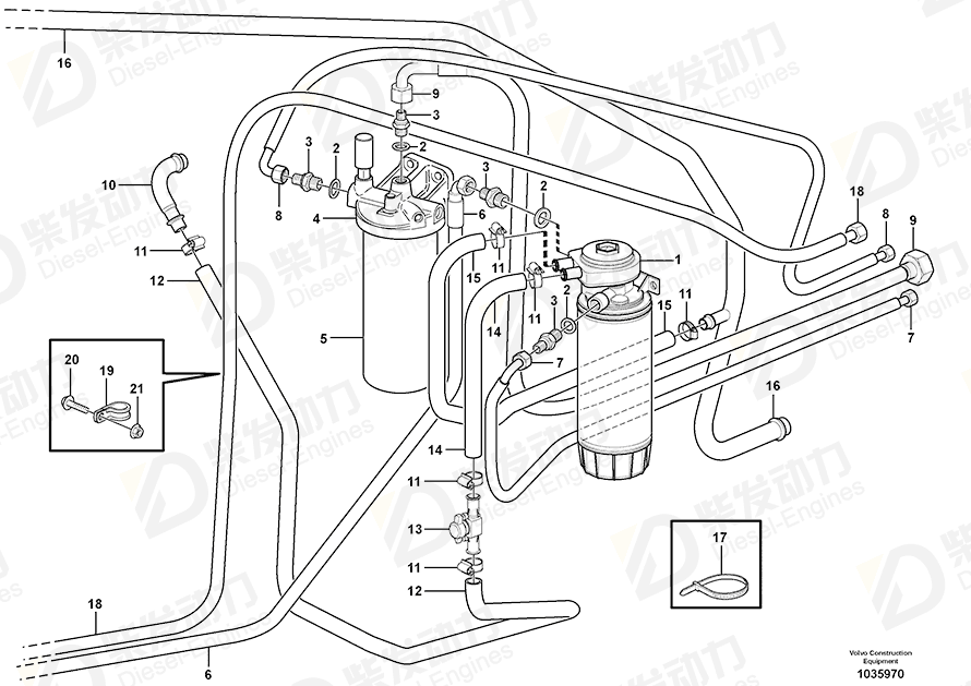 VOLVO Fuel pipe 11192606 Drawing