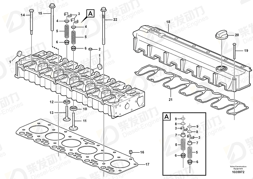 VOLVO Valve cover 20558810 Drawing