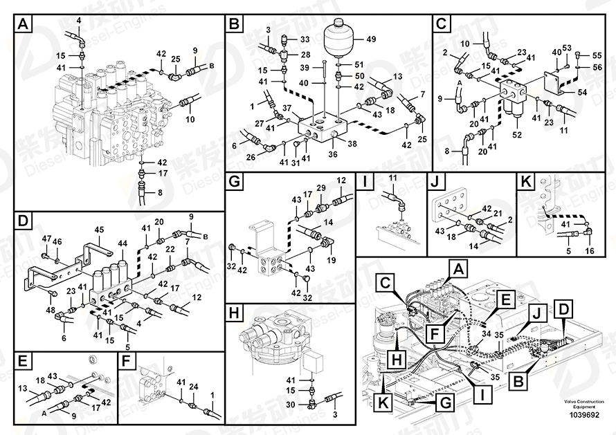 VOLVO HOSE_ASSY SA9453-02257 Drawing