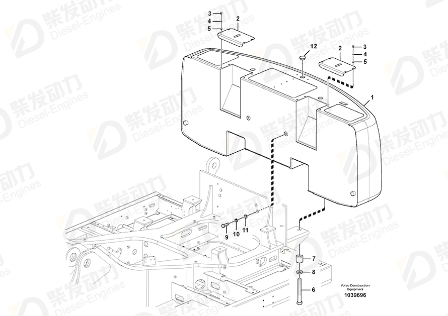 VOLVO Counterweight 14586139 Drawing VOLVO Counterweight 14586139 Drawing