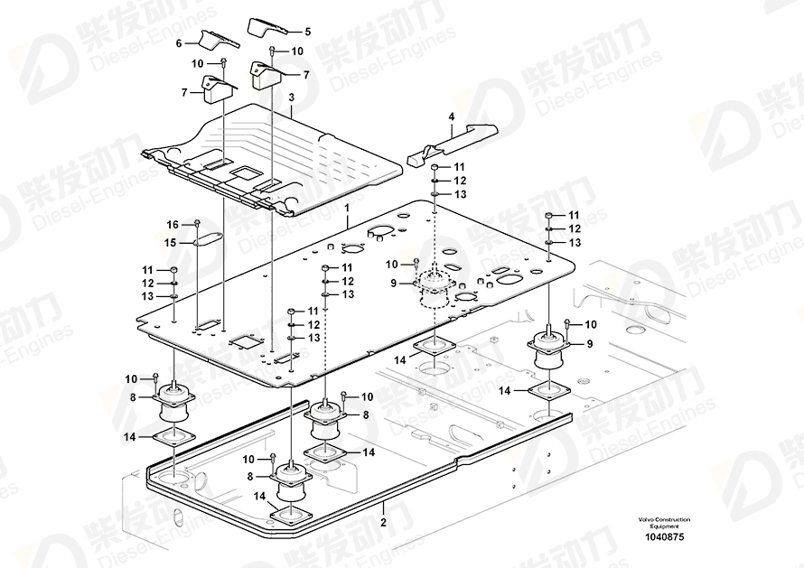 VOLVO Rubber cushion 14567240 Drawing