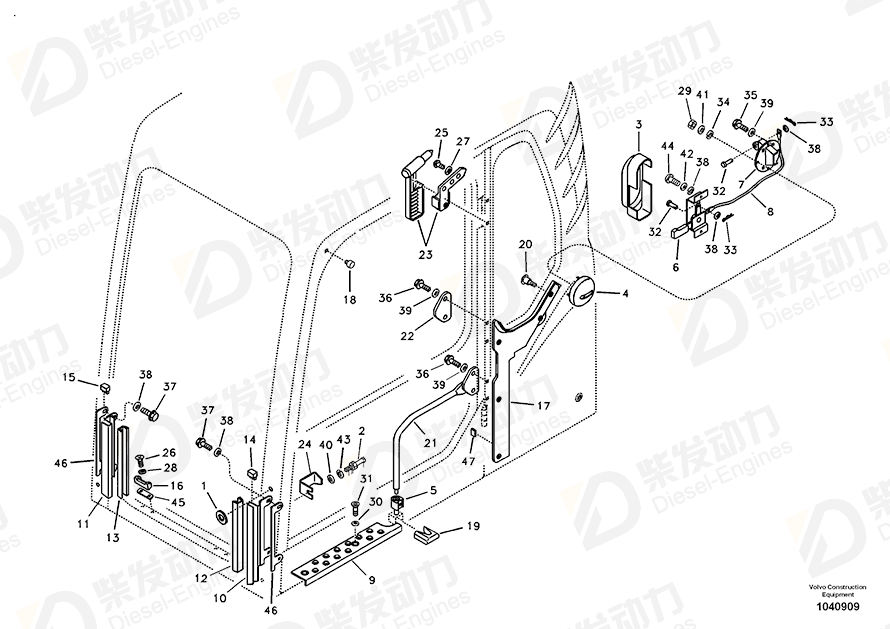 VOLVO Cross recessed screw SA9021-10402 Drawing