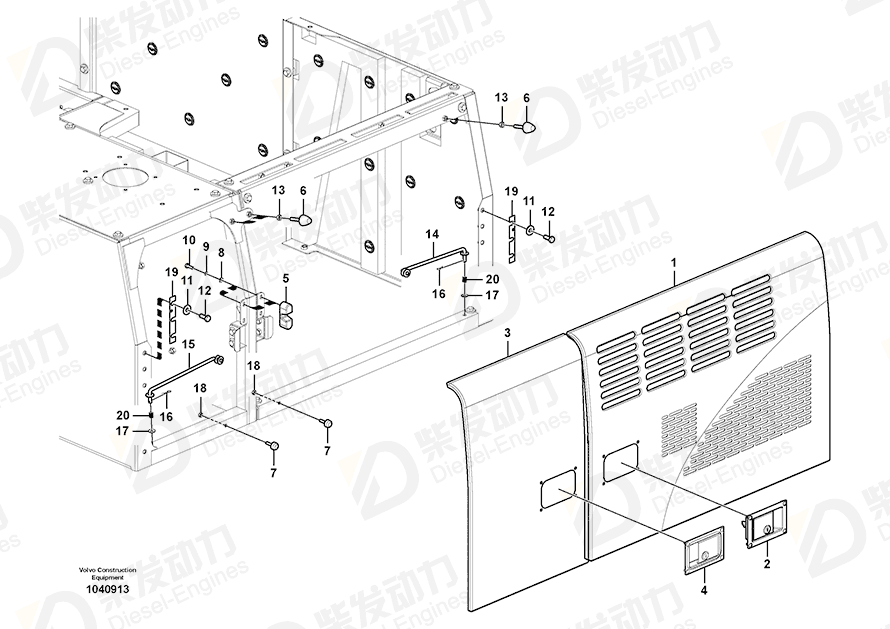 VOLVO Door 14570696 Drawing