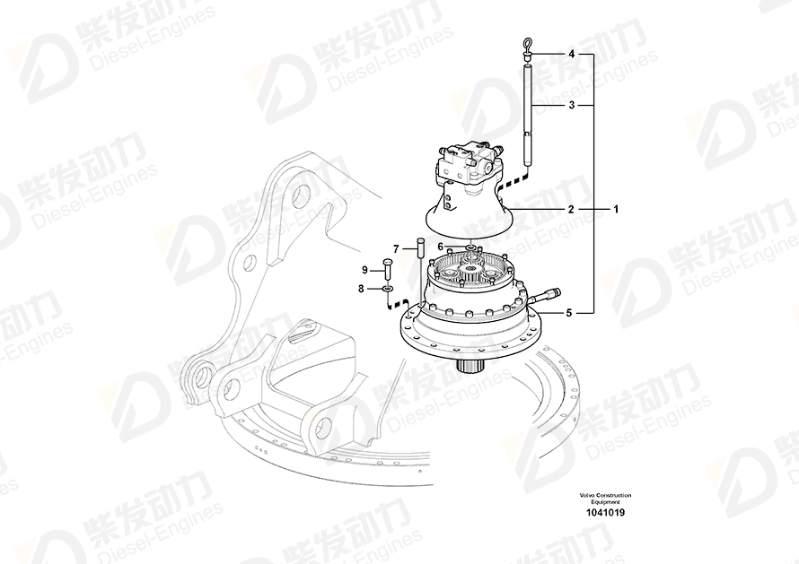 VOLVO Swing gearbox 14566202 Drawing