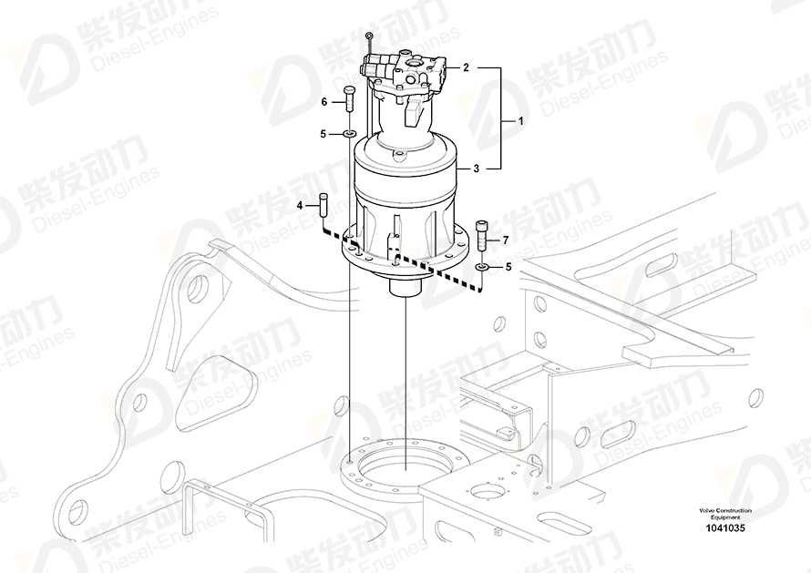 VOLVO Swing motor 14569652 Drawing VOLVO Swing motor 14569652 Drawing