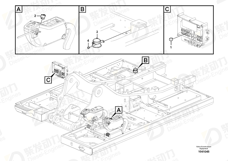 VOLVO Cable harness 14653624 Drawing