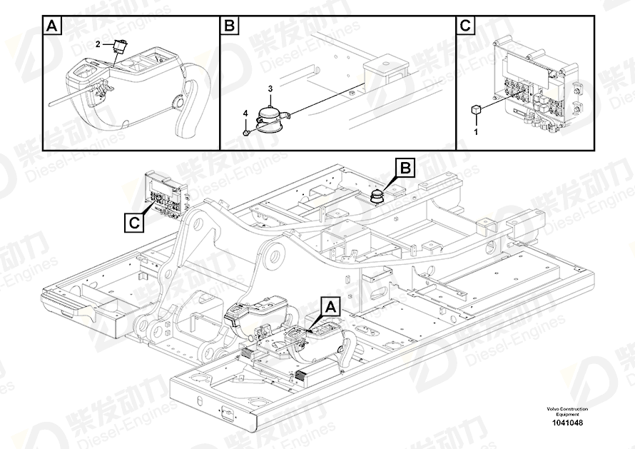 VOLVO Cable harness 14653624 Drawing VOLVO Cable harness 14653624 Drawing