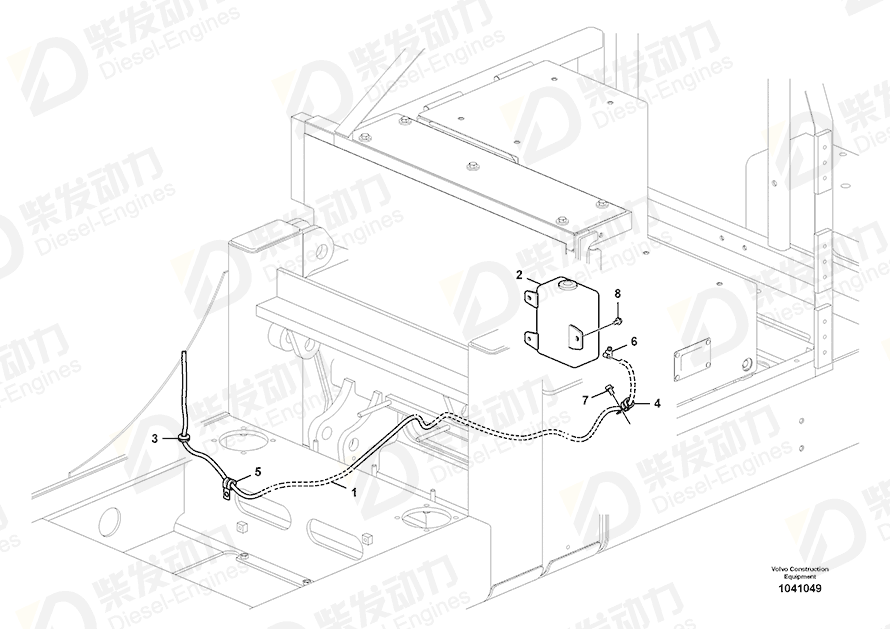 VOLVO Washer pump 14619747 Drawing VOLVO Washer pump 14619747 Drawing