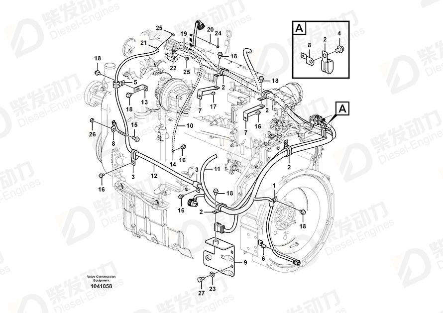 VOLVO Cable harness 14649158 Drawing