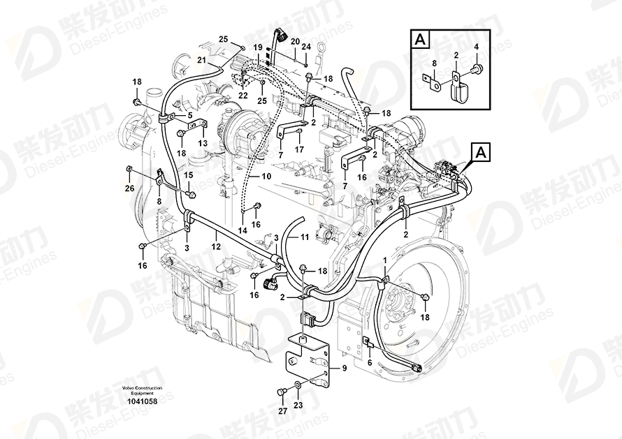 VOLVO Cable harness 14631809 Drawing VOLVO Cable harness 14631809 Drawing
