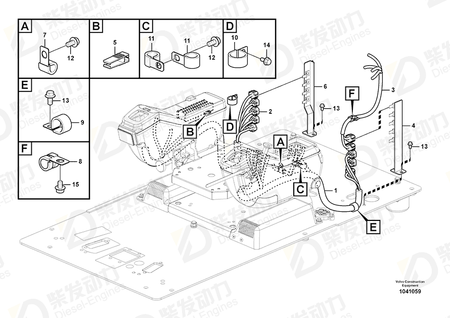 VOLVO Cable harness 14619345 Drawing
