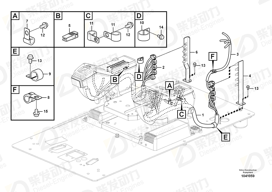 VOLVO Cable harness 14587611 Drawing VOLVO Cable harness 14587611 Drawing