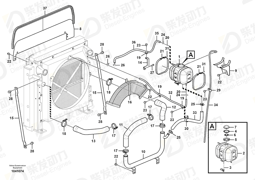 VOLVO Hose clamp SA9312-00005 Drawing VOLVO Hose clamp SA9312-00005 Drawing