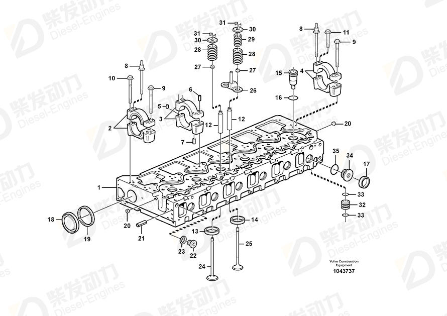 VOLVO Bearing housing, rear 3165136 Drawing