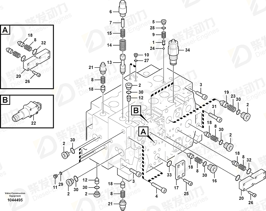 VOLVO Relief valve SA8230-36620 Drawing VOLVO Relief valve SA8230-36620 Drawing
