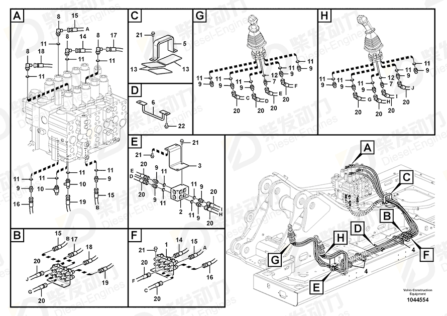 VOLVO HOSE ASSEMBLY SA9451-03234 Drawing