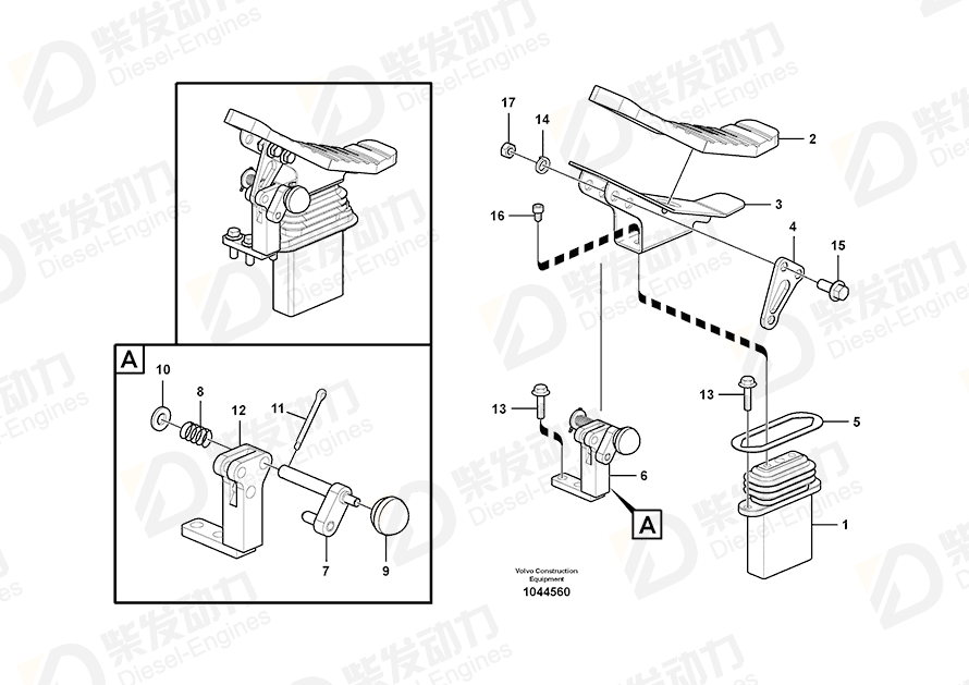 VOLVO Pedal 14522008 Drawing