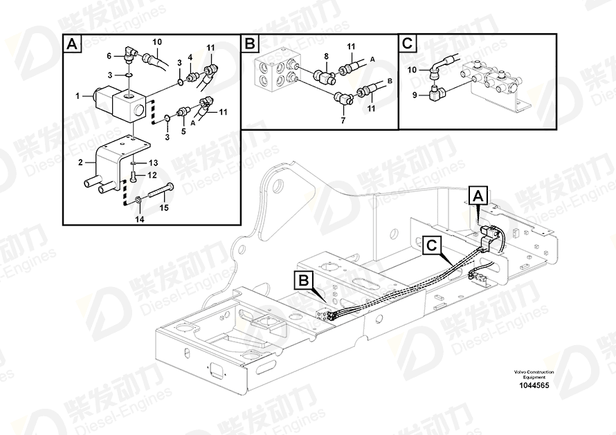 VOLVO HOSE_ASSY SA9453-02238 Drawing