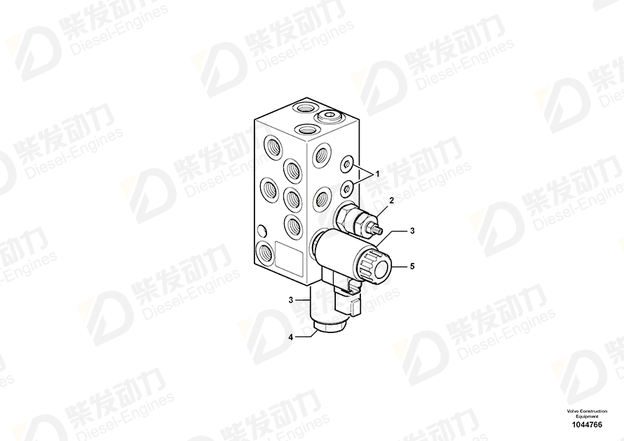 VOLVO Hydraulic valve 15085305 Drawing
