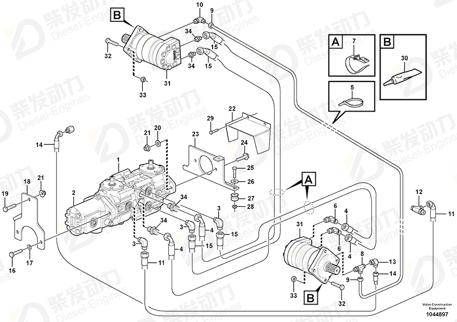 VOLVO Lock nut 950354 Drawing