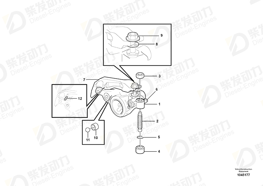VOLVO Rocker arm 20849117 Drawing VOLVO Rocker arm 20849117 Drawing