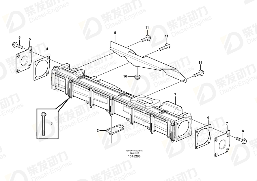 VOLVO Charge air pipe 20859651 Drawing