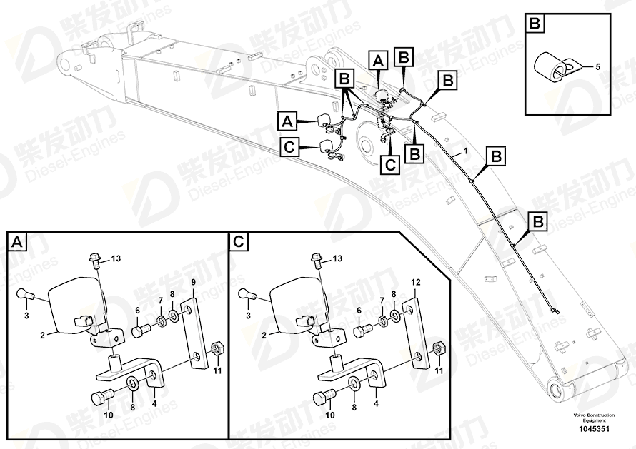 VOLVO Bracket 14352010 Drawing