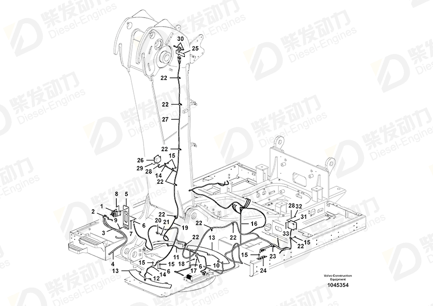 VOLVO Cable harness 14600594 Drawing