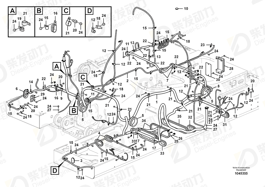 VOLVO Cable harness 14632506 Drawing
